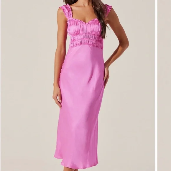 ASTR the Label Enola Smock Bodice Satin Dress - Picture 5 of 13